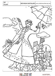 mary-poppins boyama sayfaları